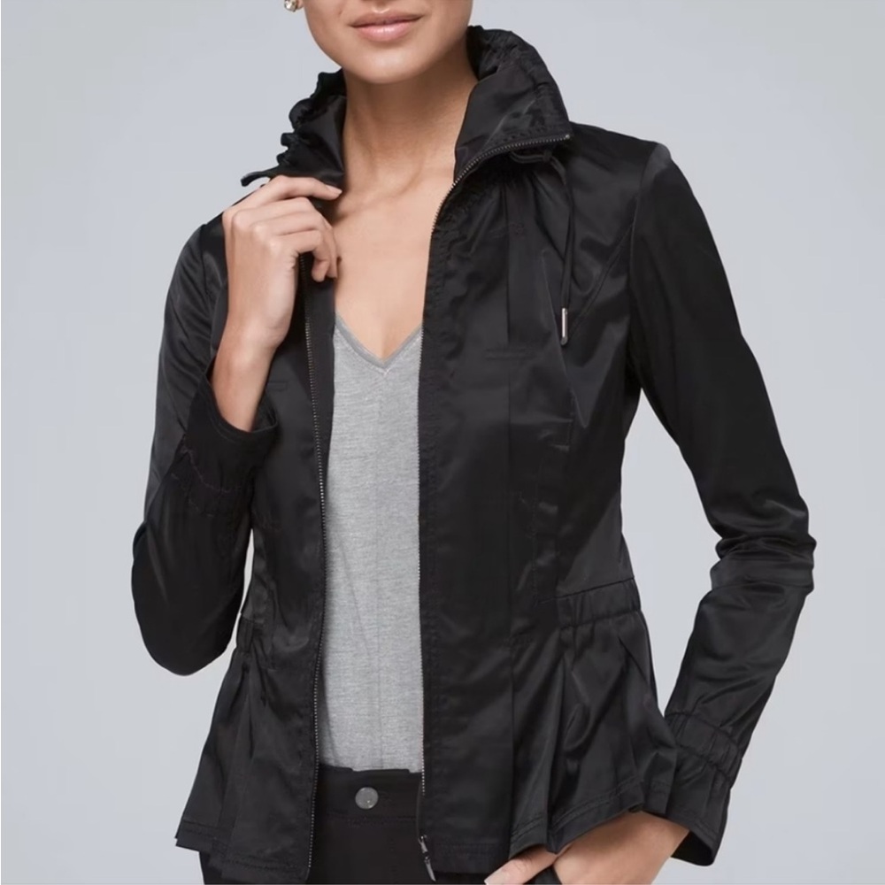 White House Black Market Black Peplum Jacket, Size Small